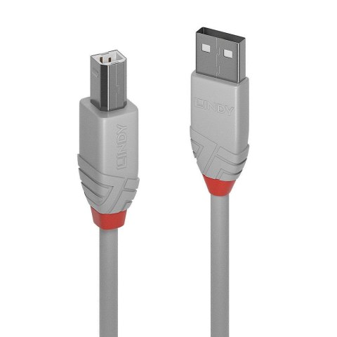 Kabel USB 2.0 LINDY Type A to B Cable, Anthra Line 0,5m Grey