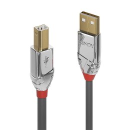 Kabel USB 2.0 LINDY Type A to B Cable, Cromo Line 2m Grey