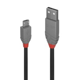 Kabel USB 2.0 LINDY Type A to Micro-B Cable, Anthra Line 2m Black