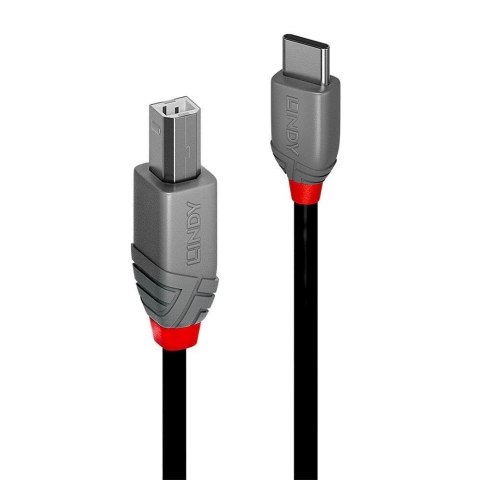 Kabel USB 2.0 LINDY Type C/B M/M Anthra Line 1m czarny