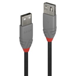 Przedłużacz USB 2.0 LINDY Type A Extension Cable, Anthra Line 3m Black