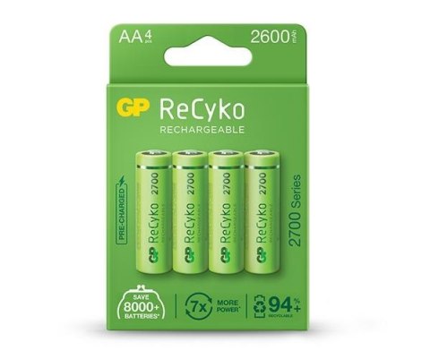 GP 4 X AKUMULATORKI AA / R6 GP RECYKO 2700 SERIES NI-MH 2600MAH 270AAHCE-5EB4