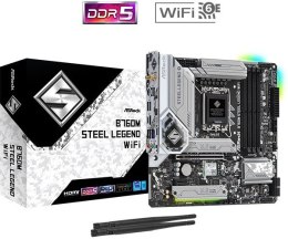 ASRock Płyta główna B760M STEEL LEGEND WIFI s1700 4DDR5 DP/HDMI mATX