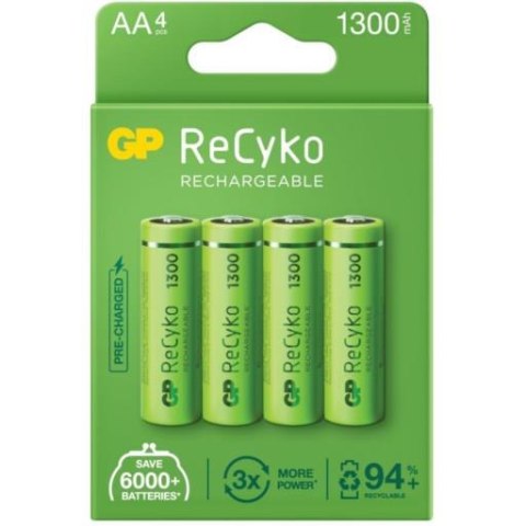 Akumulatorki AA / R6 GP ReCyko 1300 Series Ni-MH 1300mAh blister 4 sztuki