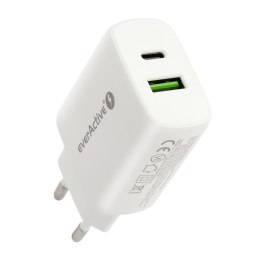 Ładowarka sieciowa everActive SC-370Q z gniazdem USB QC3.0 oraz USB-C PD PPS 25W