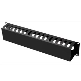 Organizator kabli 19''/1U - metal, czarny z pokrywą Netrack