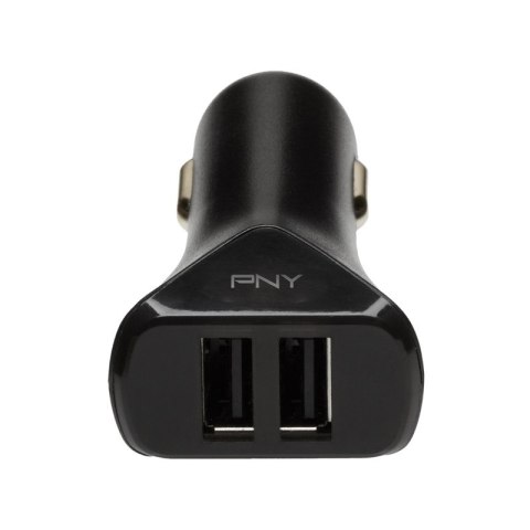 PNY Ładowarka samochodowa USB DUAL Czarna P-P-DC-2UF-K01-RB