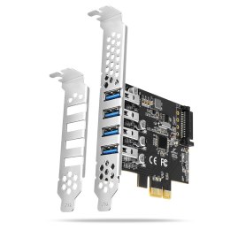 AXAGON PCEU-43RS Kontroler PCIe 4x port USB 3.2 GEN 1, UASP VIA, 15-pin SATA zasilacz