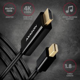 AXAGON RVDM-HI14C2 Konwerter/kabel aktywny Mini DP > HDMI 1.4 kabel 1.8m4K/30Hz