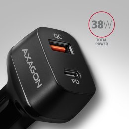 AXAGON PWC-PQ38 Ładowarka samochodowa PD & QUICK 38W, 2x port (USB-A + USB-C), PD3.0/QC3.0/AFC/FCP/Apple