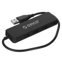 ORICO HUB USB 4X USB-A 2.0, CZARNY