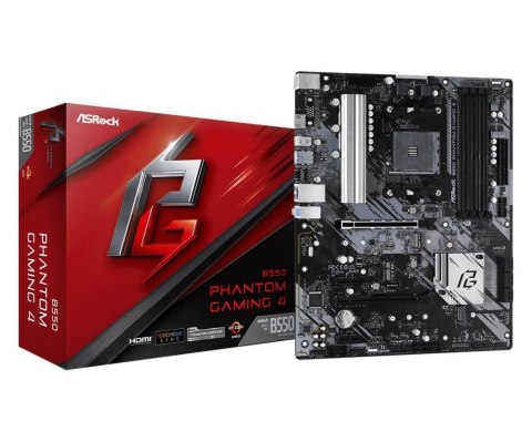 Płyta ASRock B550 Phantom Gaming 4 /AMD B550/DDR4/SATA3/M.2/USB3.1/PCIe4.0/AM4/ATX