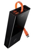 BASEUS POWERBANK ELF 20000MAH, PD, 2XUSB, USB-C + KABEL USB-C 65W (CZARNY)