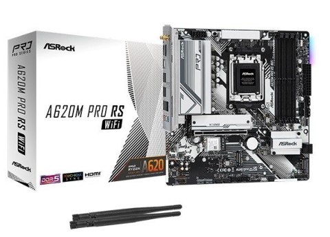 ASRock Płyta główna A620M PRO RS WIFI AM5 4DDR5 HDMI/DP M.2 mATX