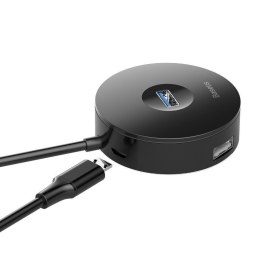 Hub Baseus CAHUB-F01 (3x USB 2.0; 1x USB 3.0; kolor czarny)