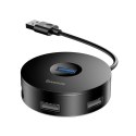 Hub Baseus CAHUB-F01 (3x USB 2.0; 1x USB 3.0; kolor czarny)