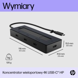 Hub HP USB-C 4K 6G842AA 4 porty USB-C Czarny