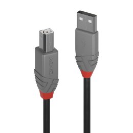 Kabel USB 2.0 LINDY Type A to B Cable, Cromo Line 0.5m Grey