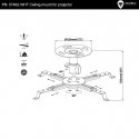 4world Uchwyt sufitowy do projektorów uchylny/obrotowy, max.8kg, biały