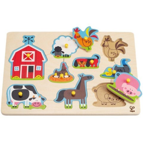 Hape HAPE Farma zwierząt domo wych - puzzle