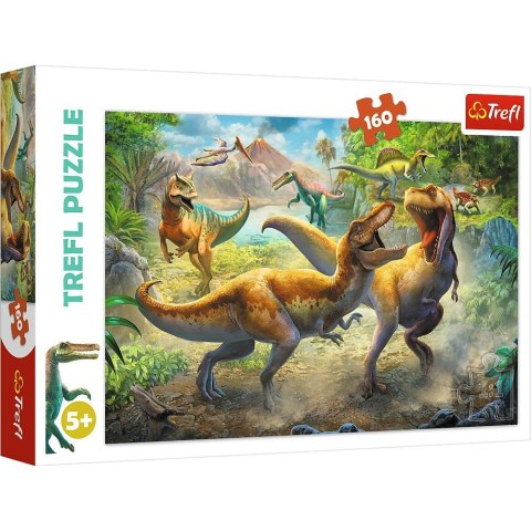 Trefl Puzzle 160 elementów Walczące Tyranozaury