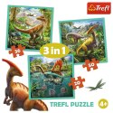 Trefl Puzzle 3w1 - Niezwykły świat dinozaurów