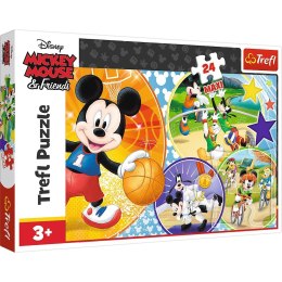 Trefl Puzzle 24 elementy Maxi - Mickey Mouse, Czas na sport!