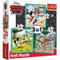 Trefl Puzzle 3w1 Myszka Miki - Z przyjaciółmi