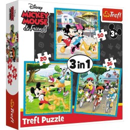 Trefl Puzzle 3w1 Myszka Miki - Z przyjaciółmi