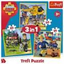 Trefl Puzzle 3w1 Strażak Sam - W akcji