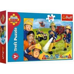 Trefl Puzzle 30 elementów - Strażak Sam, Gotowi by pomagać