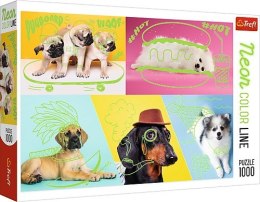 Trefl Puzzle 1000 elementów Neon Color Line - Odlotowe psy