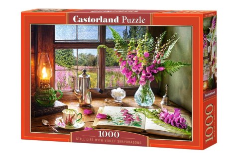 Castor Puzzle 1000 elementów - Martwa natura z fioletowymi lwimi paszczami