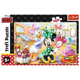 Trefl Puzzle 100 elementów Minnie w salonie kosmetycznym