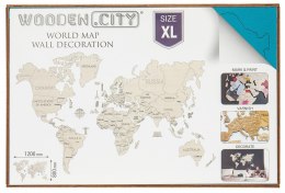 Wooden City Mapa świata rozmiar XL kolor cyan