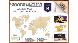 Wooden City Puzzle 3D Mapa świata rozmiar M kolor naturalny