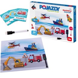 ASKATO Puzzle magnetyczne - Pojazdy