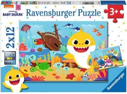 Ravensburger Polska Puzzle Baby Shark 2x12 elementów