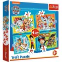 Trefl Puzzle 4w1 Wesoła ekipa Psiego Patrolu