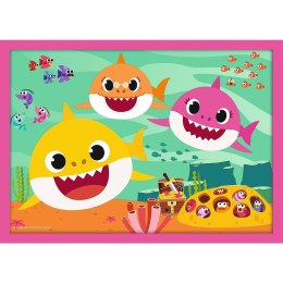 Trefl Puzzle 4w1 Rodzina rekinów Baby Shark