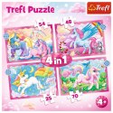 Trefl Puzzle 4w1 Jednorożce i magia