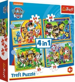 Trefl Puzzle 4w1 Wakacyjny Psi Patrol