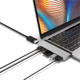 HyperDrive Stacja dokująca Hyper DUO 7-in-2 USB-C HUB, 4K HDMI, USB-C, Thunderbolt 3, 2x USB 3.1, SD, MicroSD. Zgodny z 2020/2019/2018/2017