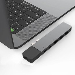 HyperDrive Stacja dokująca Hyper NET 6-in-2 USB-C HUB, 4K HDMI, Gigabit Ethernet, USB-A-C Szara