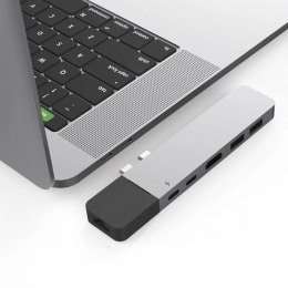 HyperDrive Stacja dokująca Hyper NET 6-in-2 USB-C HUB, 4K HDMI, Gigabyt Ethernet, USB-A-C, SILVER