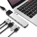 HyperDrive Stacja dokująca Hyper NET 6-in-2 USB-C HUB, 4K HDMI, Gigabyt Ethernet, USB-A-C, SILVER