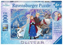 Ravensburger Polska Puzzle 100 elementów XXL Kraina Lodu, Błyszczący śnieg