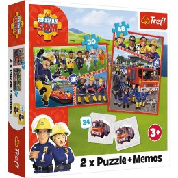 Trefl Puzzle 2w1 memos Drużyna Strażaka Sama