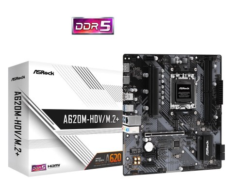 ASRock Płyta główna A620M-HDV/M.2+ AM5 2DDR5 HDMI/DP M.2 mATX