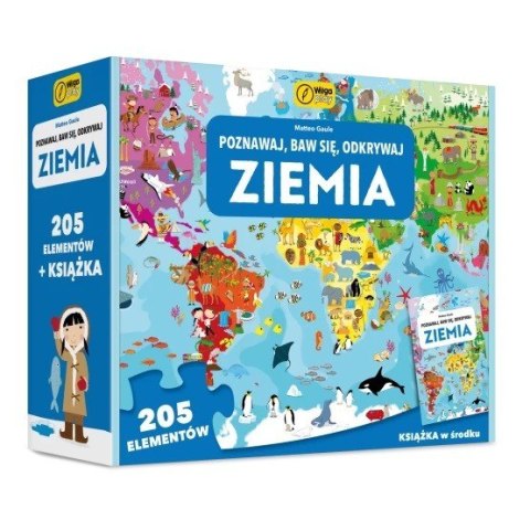 Wilga Play Puzzle 205 elementów Ziemia. Poznawaj, baw się, odkrywaj